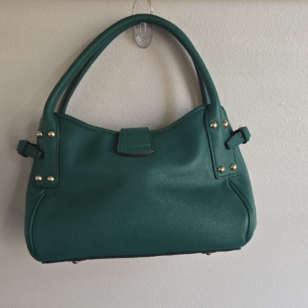 Dooney & Bourke Leaf Green Leather Shoulder Bag with Gold Accents - Picture 3 of 9